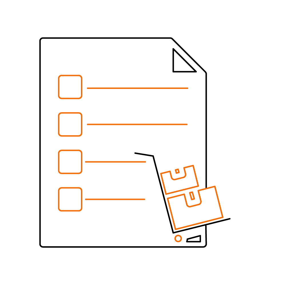 Illustration of a clipboard with checkboxes, a pen, and sheets of paper. - Hoya Ondol Aust